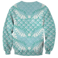 Light Turquoise Mermaid Puakenikeni Maile Lei Sweatshirt
