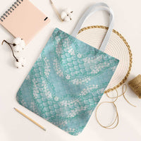 Light Turquoise Mermaid Puakenikeni Maile Lei Tote Bag
