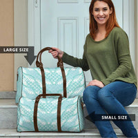 Light Turquoise Mermaid Puakenikeni Maile Lei Travel Bag