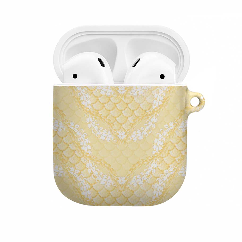 Pastel Yellow Mermaid Puakenikeni Maile Lei AirPods Case