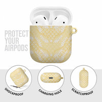 Pastel Yellow Mermaid Puakenikeni Maile Lei AirPods Case