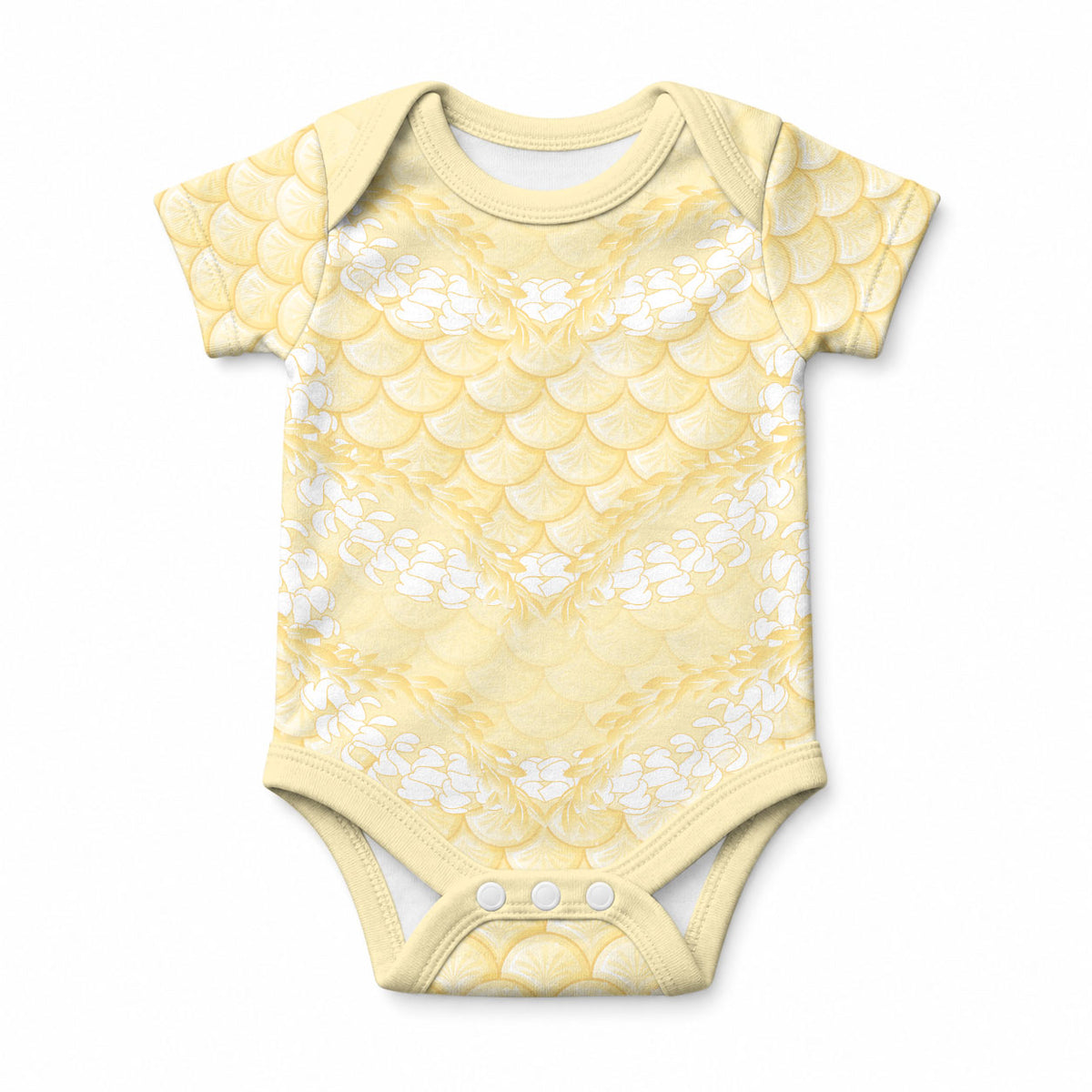 Pastel Yellow Mermaid Puakenikeni Maile Lei Baby Onesie LT01 Yellow - Polynesian Pride