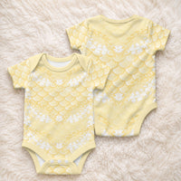 Pastel Yellow Mermaid Puakenikeni Maile Lei Baby Onesie LT01 - Polynesian Pride