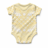 Pastel Yellow Mermaid Puakenikeni Maile Lei Baby Onesie LT01 - Polynesian Pride