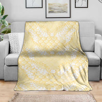 Pastel Yellow Mermaid Puakenikeni Maile Lei Blanket