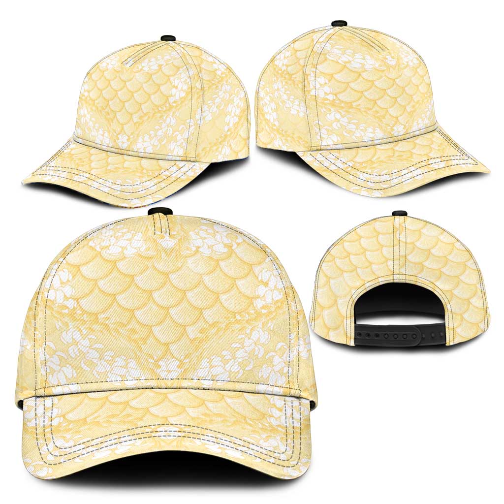 Pastel Yellow Mermaid Puakenikeni Maile Lei Classic Cap