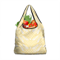Pastel Yellow Mermaid Puakenikeni Maile Lei Grocery Bag