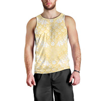 Pastel Yellow Mermaid Puakenikeni Maile Lei Men Tank Top