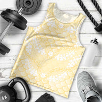 Pastel Yellow Mermaid Puakenikeni Maile Lei Men Tank Top