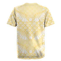Pastel Yellow Mermaid Puakenikeni Maile Lei Rugby Jersey