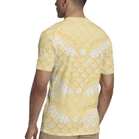 Pastel Yellow Mermaid Puakenikeni Maile Lei Rugby Jersey