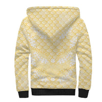 Pastel Yellow Mermaid Puakenikeni Maile Lei Sherpa Hoodie