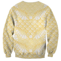 Pastel Yellow Mermaid Puakenikeni Maile Lei Sweatshirt