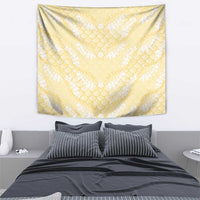 Pastel Yellow Mermaid Puakenikeni Maile Lei Tapestry