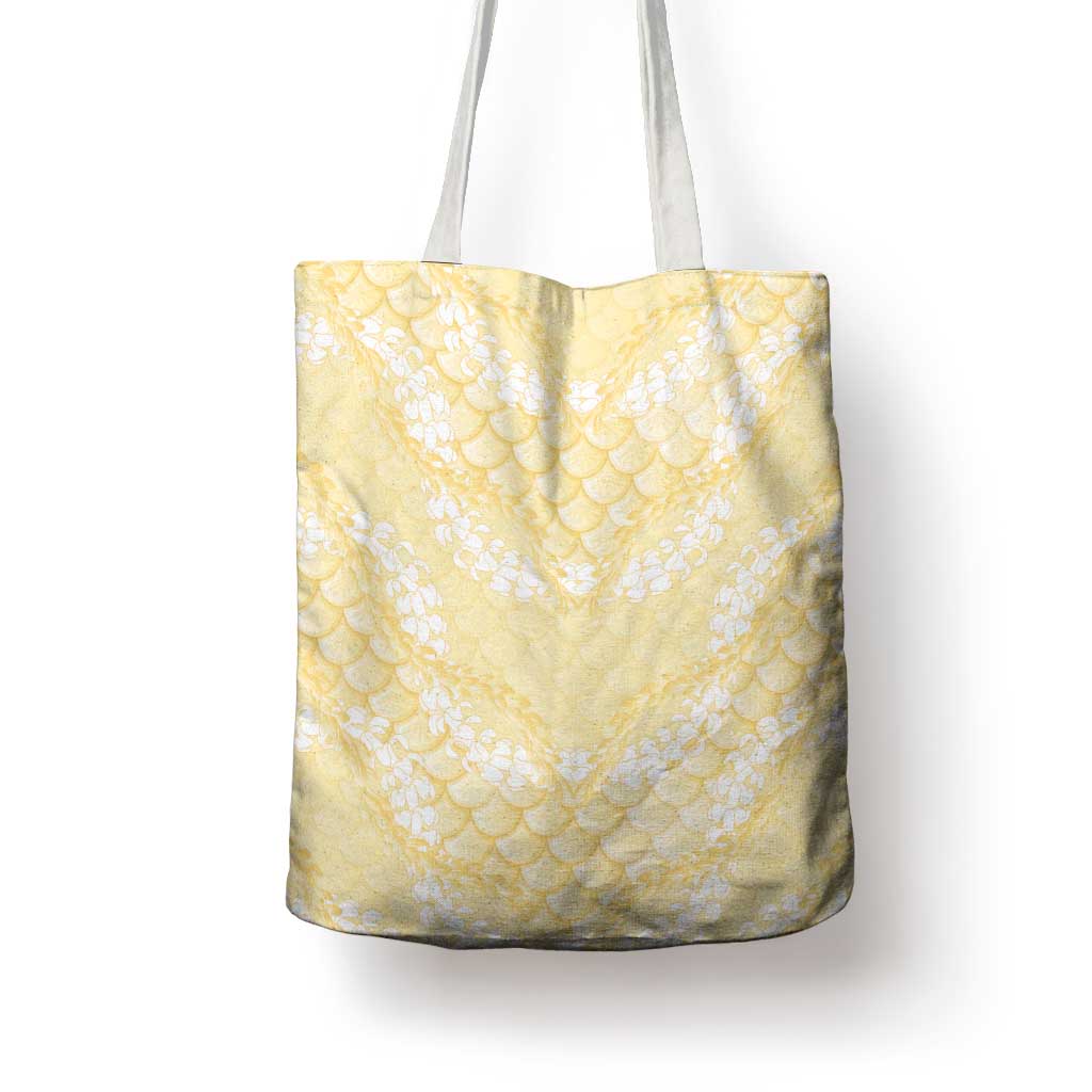 Pastel Yellow Mermaid Puakenikeni Maile Lei Tote Bag