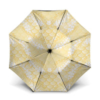 Pastel Yellow Mermaid Puakenikeni Maile Lei Umbrella LT01 One Size Folded 11.42 inch Opened Diameter 37.4 inch Yellow - Polynesian Pride