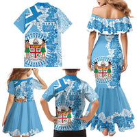 Personalised Fiji Day Family Matching Mermaid Dress and Hawaiian Shirt Fijian Map Hibiscus Tapa Pattern LT01 - Polynesian Pride