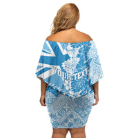 Personalised Fiji Day Family Matching Off Shoulder Short Dress and Hawaiian Shirt Fijian Map Hibiscus Tapa Pattern LT01 - Polynesian Pride