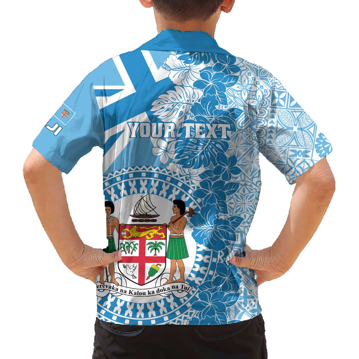 Personalised Fiji Day Family Matching Puletasi and Hawaiian Shirt Fijian Map Hibiscus Tapa Pattern LT01 - Polynesian Pride