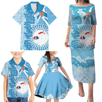 Personalised Fiji Day Family Matching Puletasi and Hawaiian Shirt Fijian Map Hibiscus Tapa Pattern LT01 - Polynesian Pride