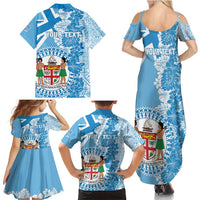 Personalised Fiji Day Family Matching Summer Maxi Dress and Hawaiian Shirt Fijian Map Hibiscus Tapa Pattern LT01 - Polynesian Pride