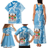 Personalised Fiji Day Family Matching Tank Maxi Dress and Hawaiian Shirt Fijian Map Hibiscus Tapa Pattern LT01 - Polynesian Pride