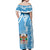 Personalised Fiji Day Off Shoulder Maxi Dress Fijian Map Hibiscus Tapa Pattern LT01
