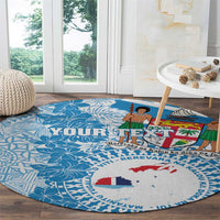 Personalised Fiji Day Round Carpet Fijian Map Hibiscus Tapa Pattern LT01 - Polynesian Pride