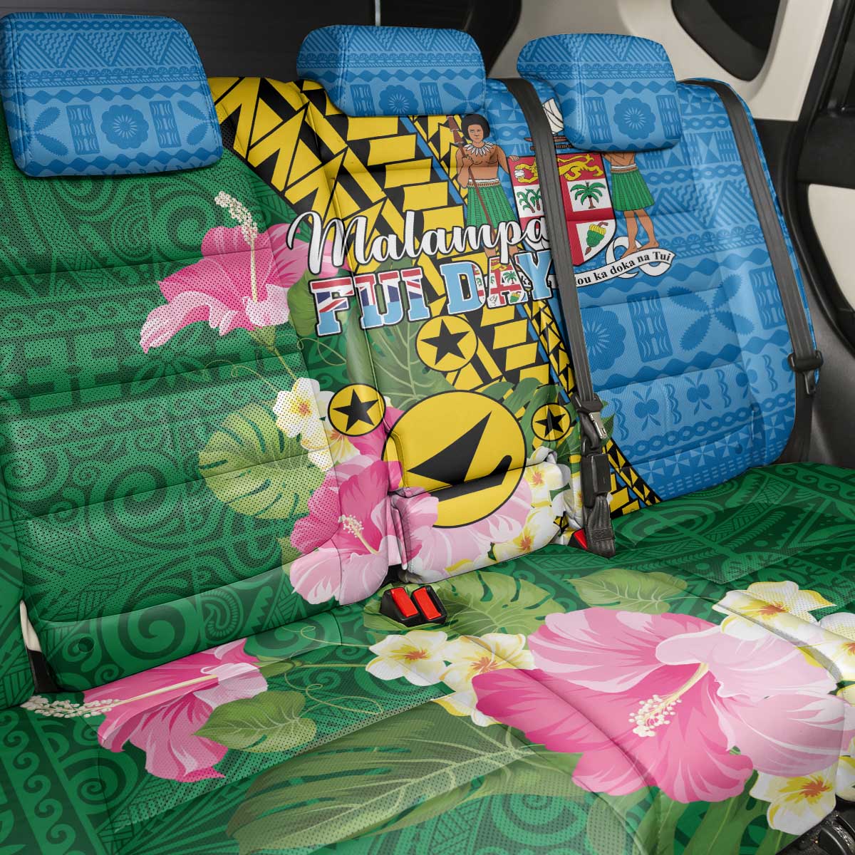 Malampa Fiji Day Back Car Seat Cover Tropical Tapa Pattern LT01 - Polynesian Pride