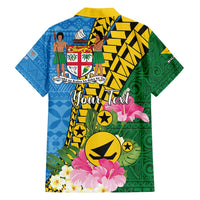 Personalised Malampa Fiji Day Family Matching Off Shoulder Maxi Dress and Hawaiian Shirt Tropical Tapa Pattern LT01 - Polynesian Pride