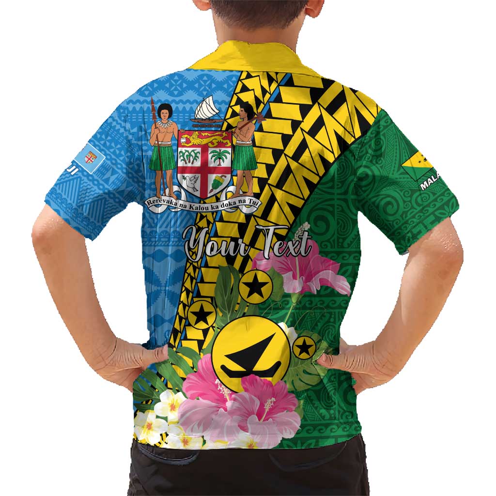 Personalised Malampa Fiji Day Family Matching Short Sleeve Bodycon Dress and Hawaiian Shirt Tropical Tapa Pattern LT01 - Polynesian Pride