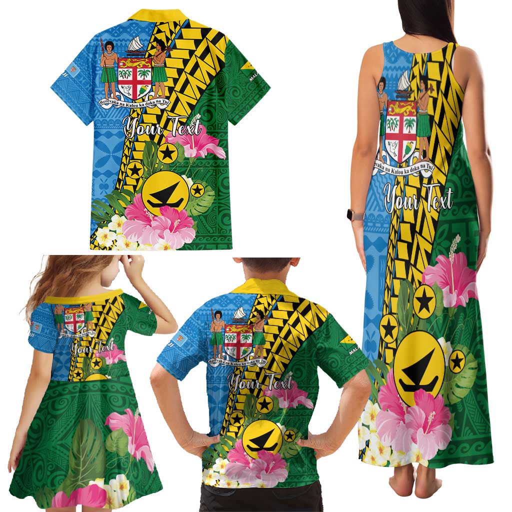Personalised Malampa Fiji Day Family Matching Tank Maxi Dress and Hawaiian Shirt Tropical Tapa Pattern LT01 - Polynesian Pride