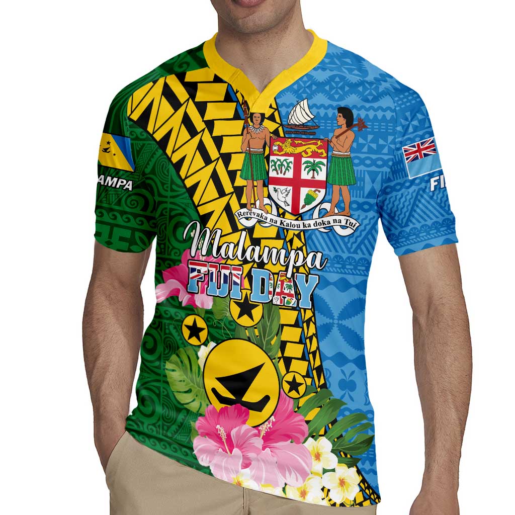 Personalised Malampa Fiji Day Rugby Jersey Tropical Tapa Pattern