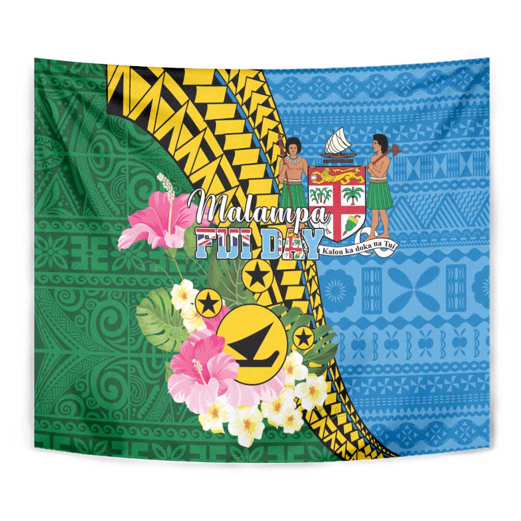 Malampa Fiji Day Tapestry Tropical Tapa Pattern