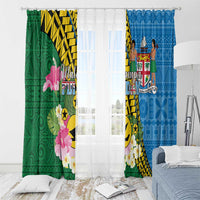 Malampa Fiji Day Window Curtain Tropical Tapa Pattern