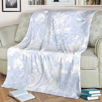 Samoa White Sunday Blanket Plumeria Floral LT01 - Polynesian Pride
