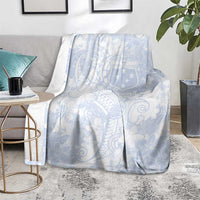 Samoa White Sunday Blanket Plumeria Floral LT01 - Polynesian Pride