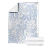 Samoa White Sunday Blanket Plumeria Floral LT01 - Polynesian Pride