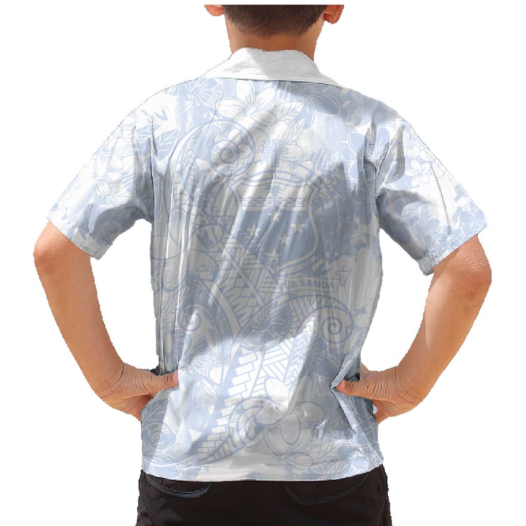 Samoa White Sunday Family Matching Mermaid Dress and Hawaiian Shirt Plumeria Floral LT01 - Polynesian Pride