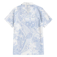Samoa White Sunday Family Matching Summer Maxi Dress and Hawaiian Shirt Plumeria Floral