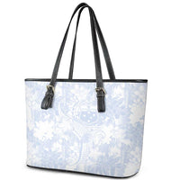 Samoa White Sunday Leather Tote Bag Plumeria Floral LT01 - Polynesian Pride