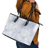 Samoa White Sunday Leather Tote Bag Plumeria Floral LT01 - Polynesian Pride