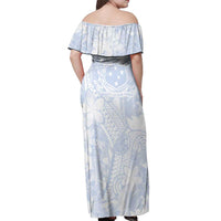 Samoa White Sunday Off Shoulder Maxi Dress Plumeria Floral LT01 - Polynesian Pride