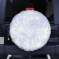 Samoa White Sunday Spare Tire Cover Plumeria Floral LT01 - Polynesian Pride