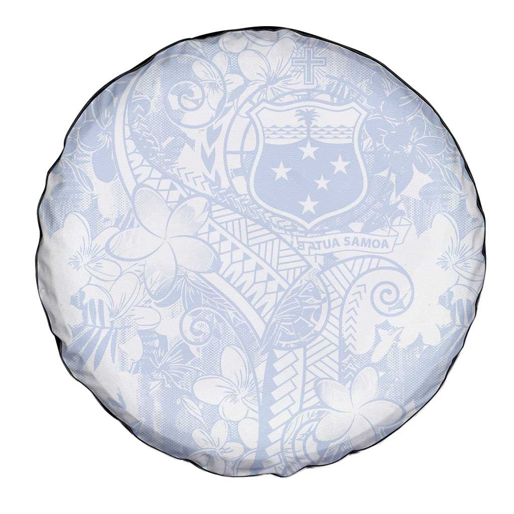 Samoa White Sunday Spare Tire Cover Plumeria Floral LT01 - Polynesian Pride