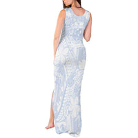 Samoa White Sunday Tank Maxi Dress Plumeria Floral LT01 - Polynesian Pride
