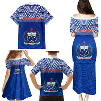 Samoa Rugby Family Matching Puletasi Dress and Hawaiian Shirt Manu Samoa Polynesian Tatoo Pattern LT01 - Polynesian Pride