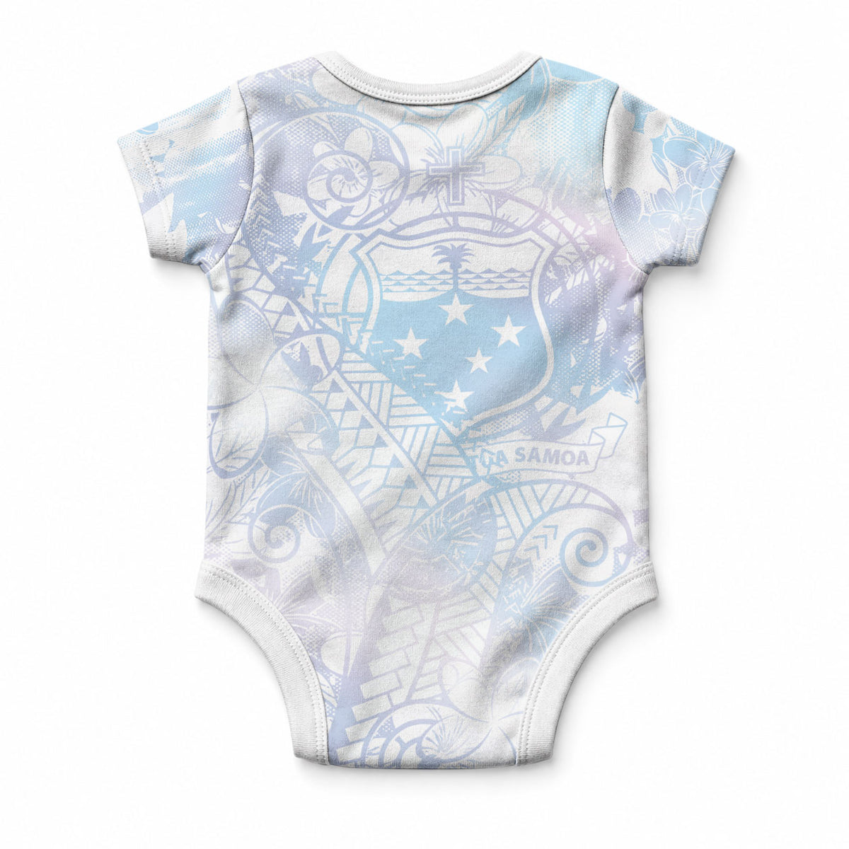 Samoa White Sunday Baby Onesie Sweet Pastel Plumeria Floral LT01 - Polynesian Pride