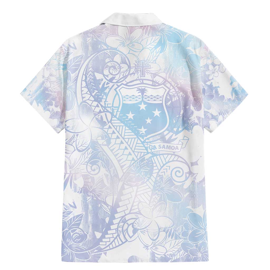Samoa White Sunday Family Matching Mermaid Dress and Hawaiian Shirt Sweet Pastel Plumeria Floral LT01 - Polynesian Pride