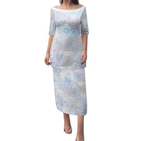 Samoa White Sunday Family Matching Puletasi and Hawaiian Shirt Sweet Pastel Plumeria Floral LT01 Mom's Dress White - Polynesian Pride